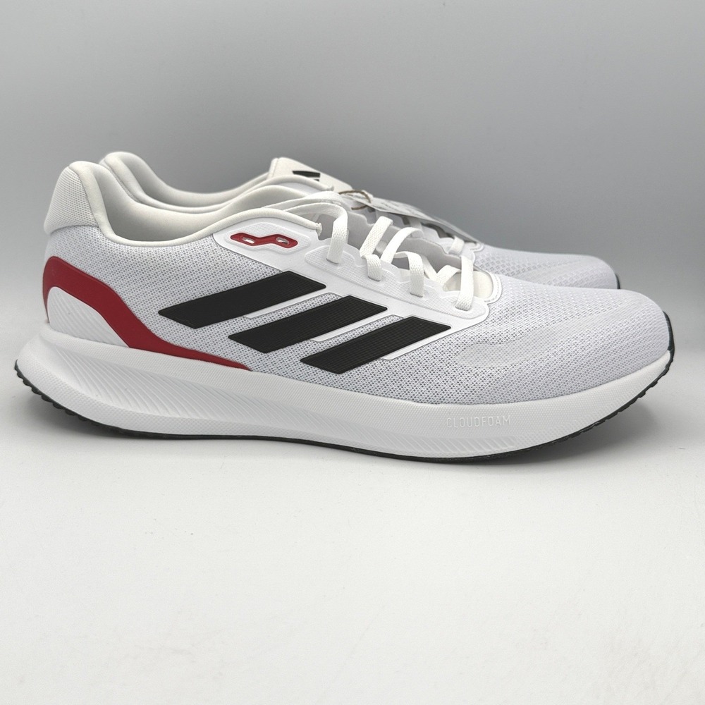 Adidas Runfalcon 5 Running Shoes Mens 11 White Black Red IE8818 Cloudfoam New